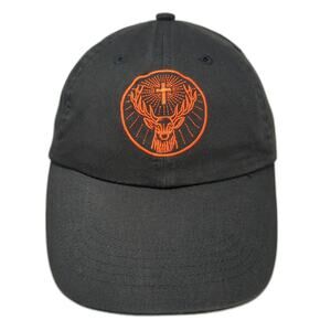 Jägermeister Baseball Cap Black One Size Stag Logo Bottle Graphic Slideback Hat